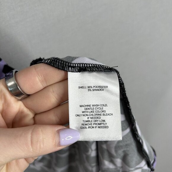 Rachel Parcell Womens Dress 8 Black Lavender Retro Jersey Wrap Abstract Work - Picture 12 of 12